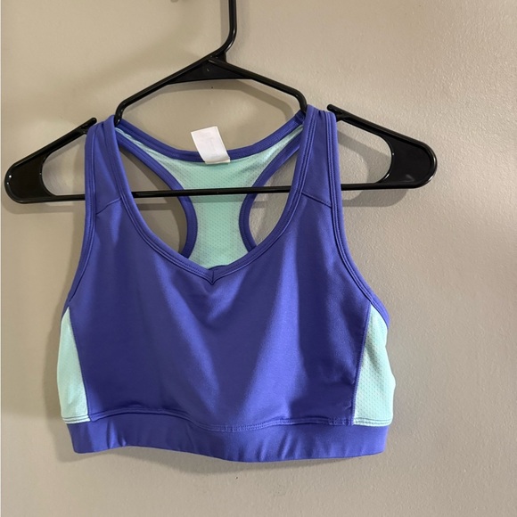GAP Blue and Purple Sports Bra Moisture-Wicking Racerback - Picture 1 of 4